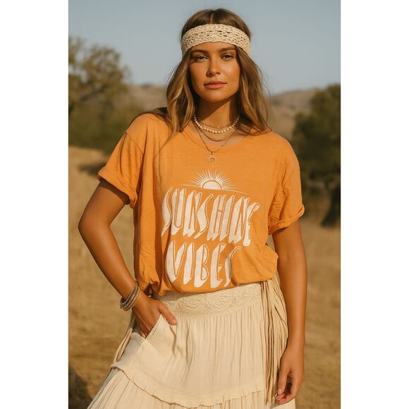 Old Navy Orange Tee Sunshine Vibes 3X - Picture 1 of 8